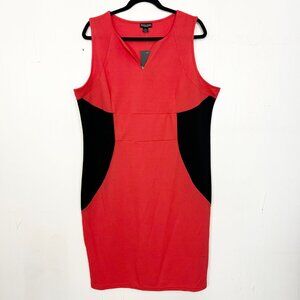 NWT Rouge Collection Neon Coral Fitted Dress 4X